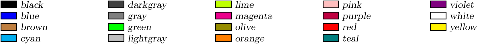 Base colors provided by xcolor.